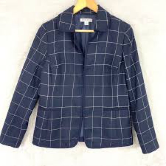 Pendleton Jackets & Blazers - Pendleton Women’s 16 Petite Navy Windowpane Blazer